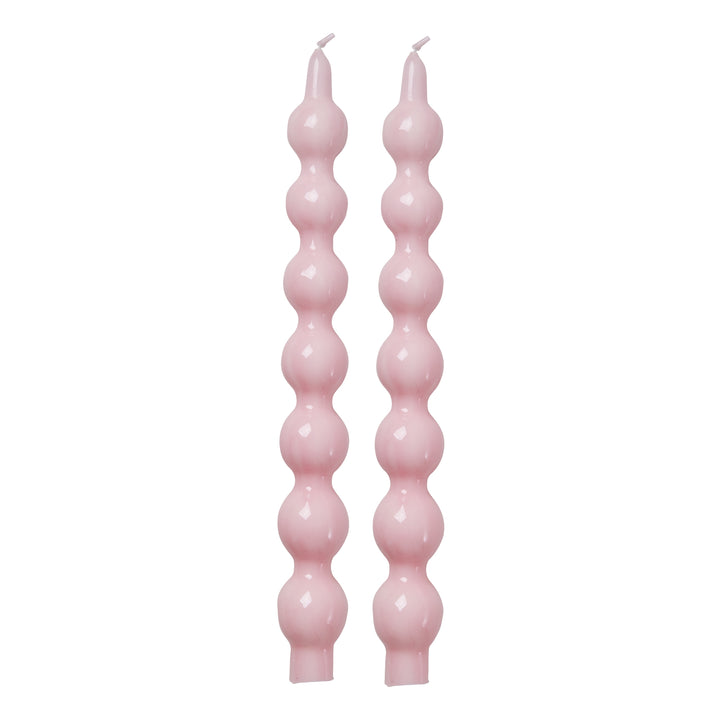 Soft Pink Curved Candle (set of 2)