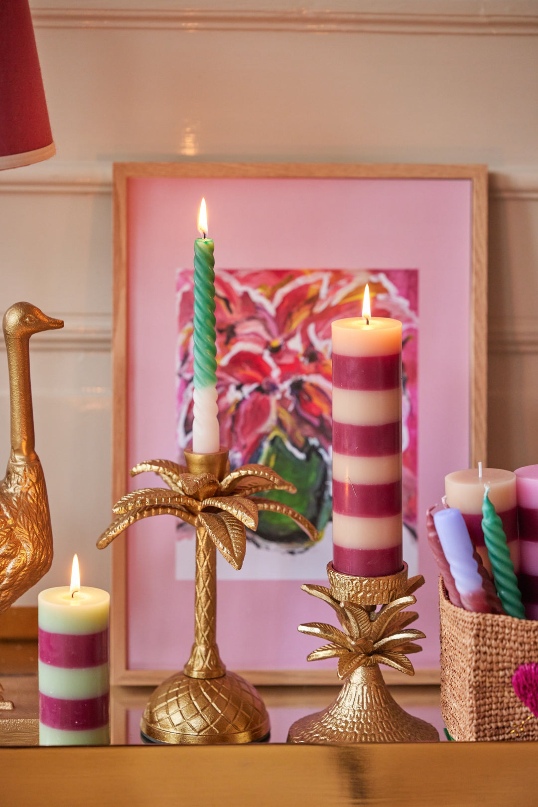 Palm Tree Shape Metal Pillar Candleholder