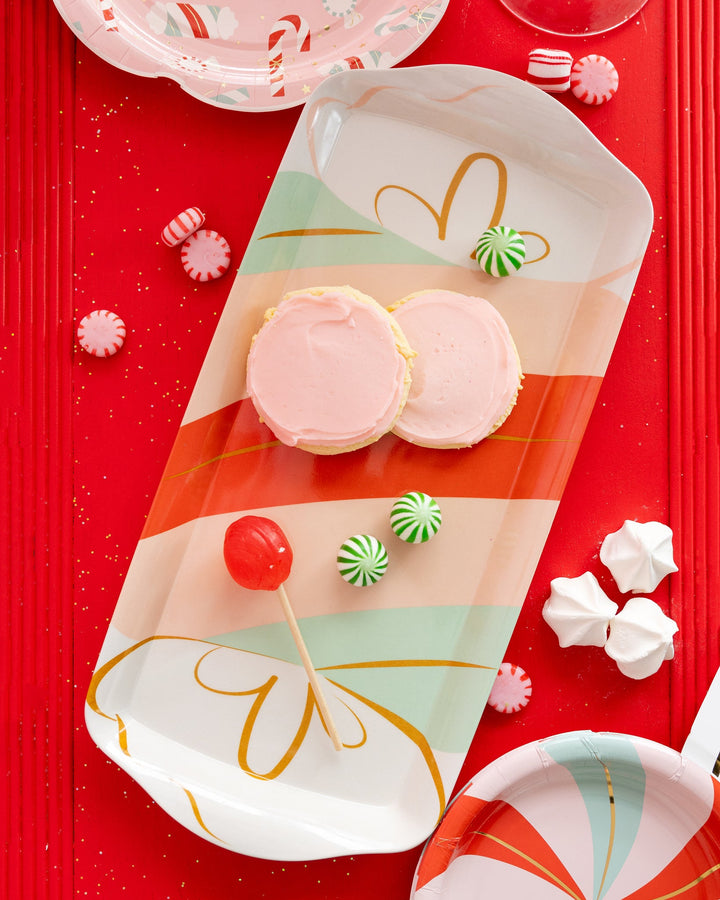 Candy Cane Lane Bamboo Melamine Tray