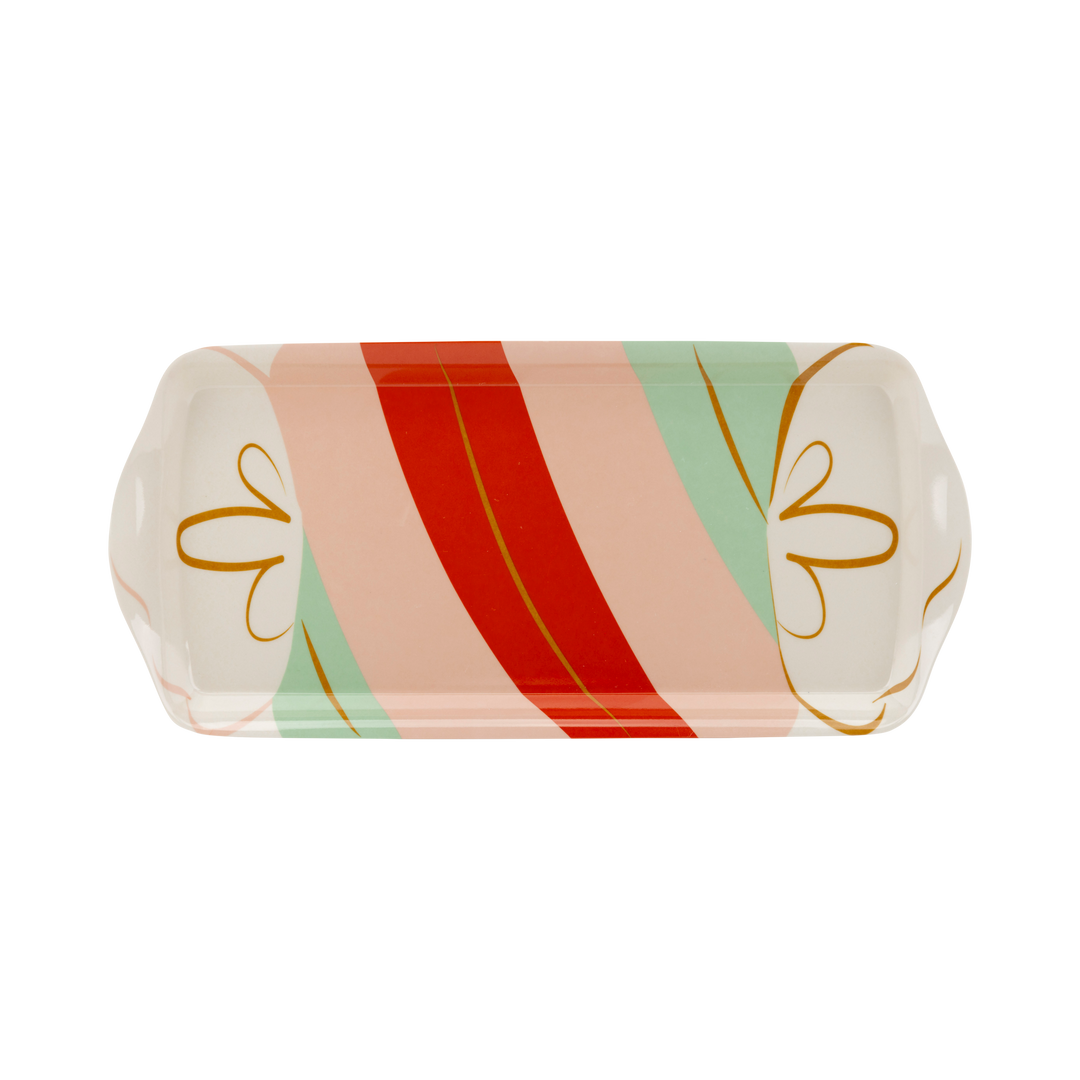 Candy Cane Lane Bamboo Melamine Tray