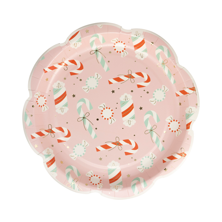 Candy Cane Lane Scatter Pattern Party Plates