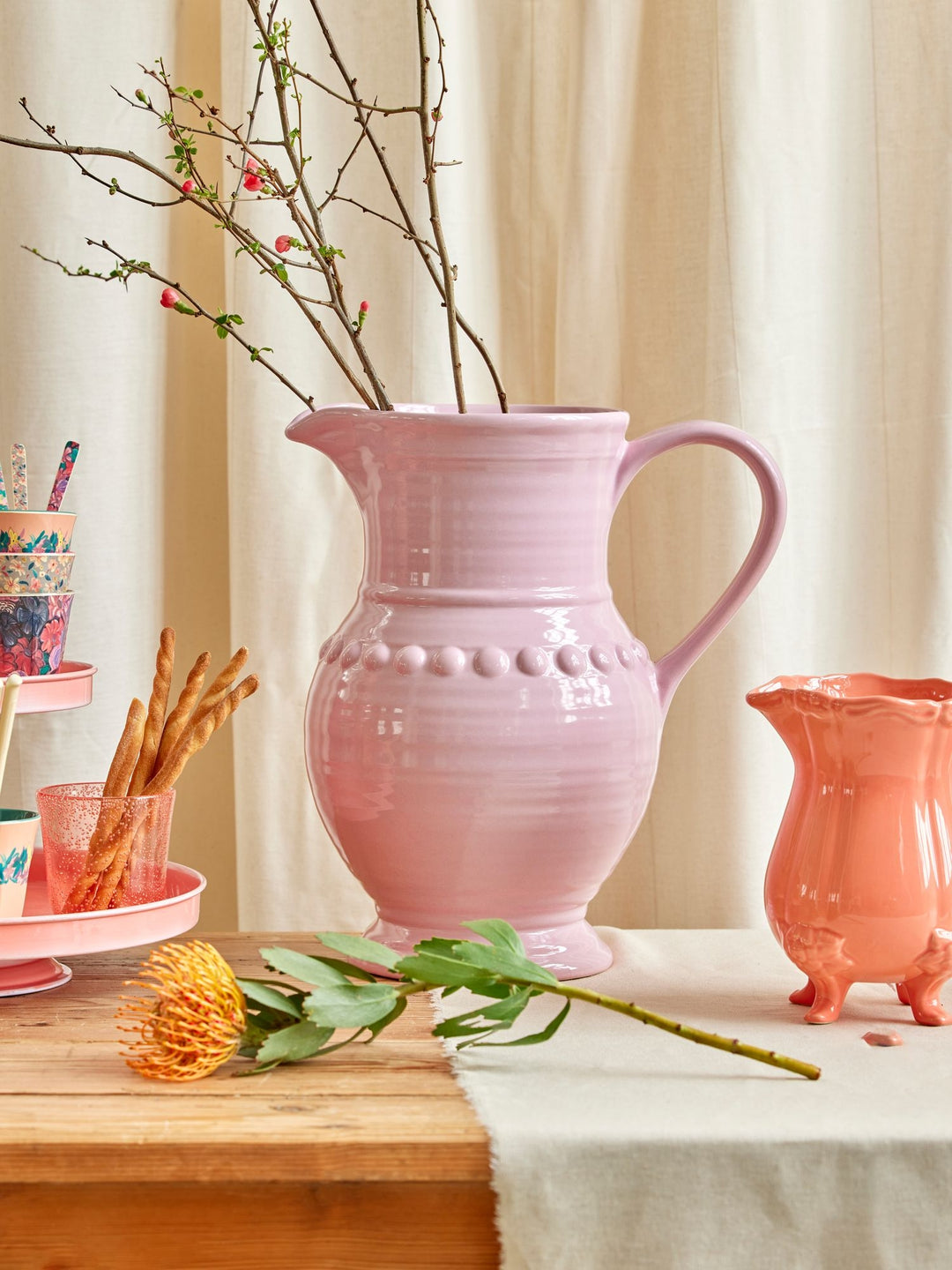 Soft Pink Extra Large Ceramic Jug