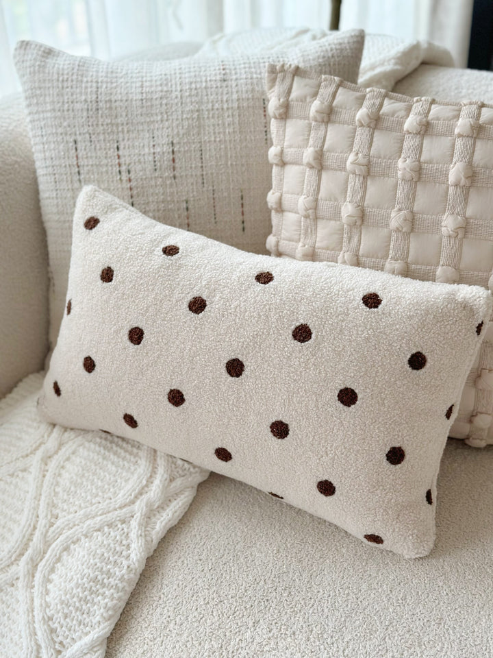 Cozy Latte Polka Dots Waist Cushion Cover