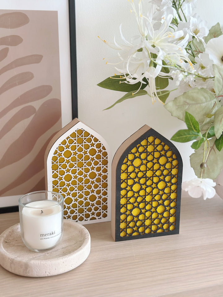 Noor Wooden Lattice Lights (2 colours)