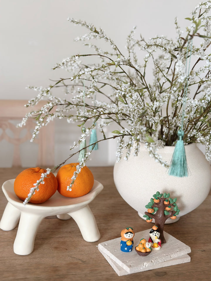 Snowy Willow Festive Charm in Vase