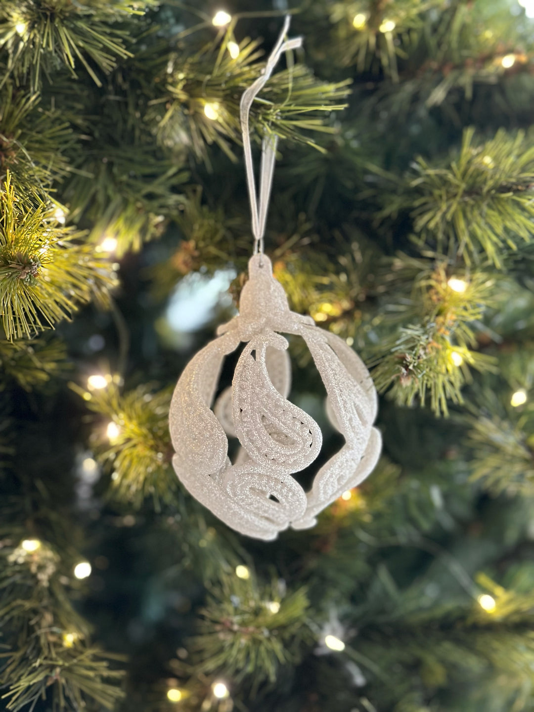 Glittering Swirl Ball Ornament