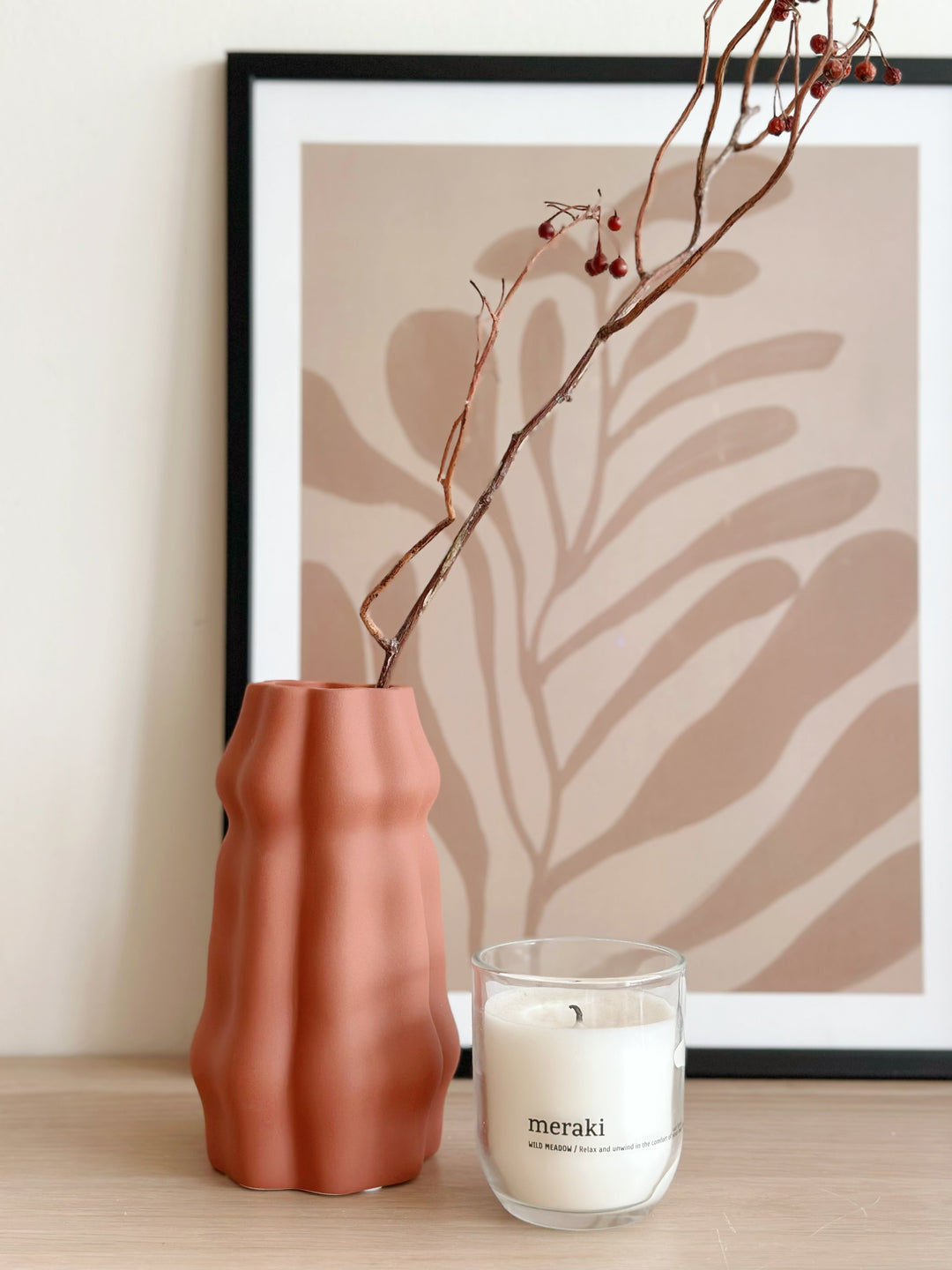 Terracotta Wave Vase