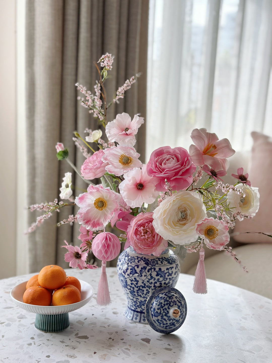 Blush Elegance in Temple Jar (1-sided)