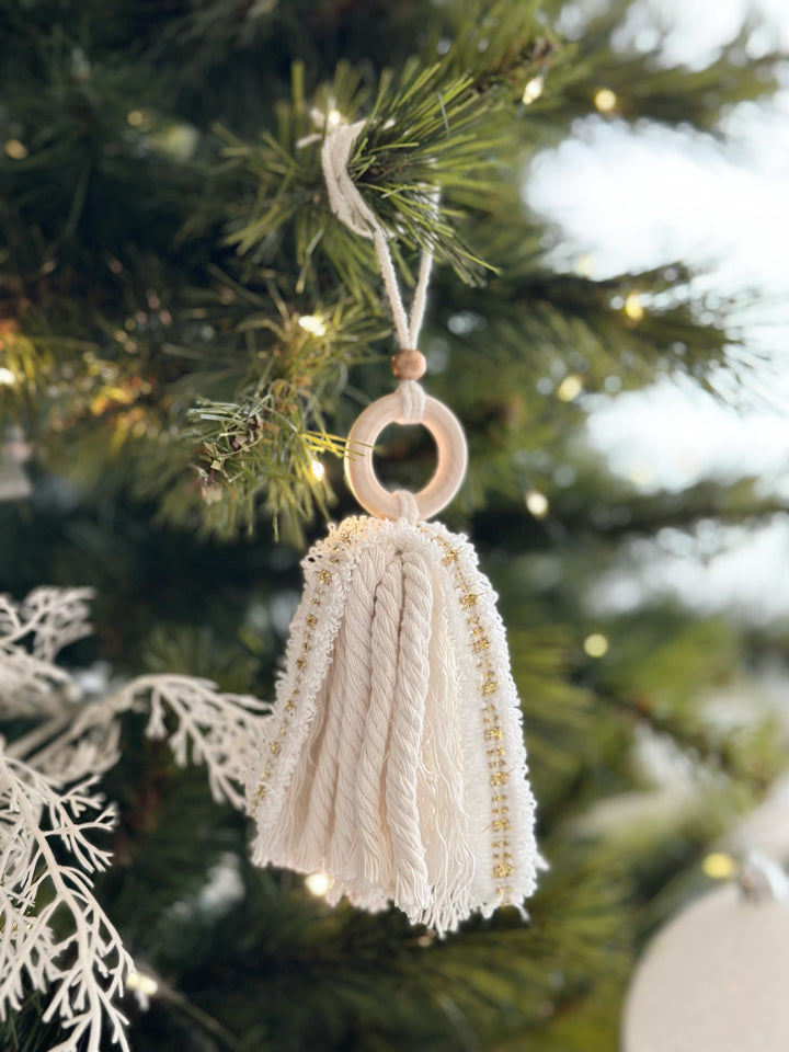 Golden Threaded Tassel Ornament (set of 2)