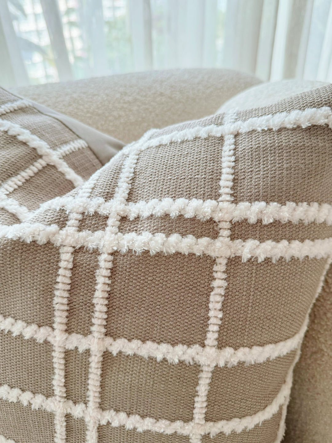 Textured Grid Cushion Cover