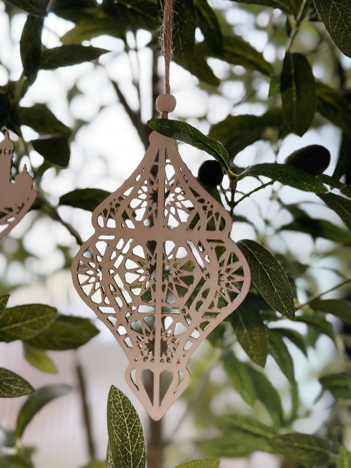 PRE-ORDER (11-17 Mar): Arabesque Lantern Wooden Hanging Ornament