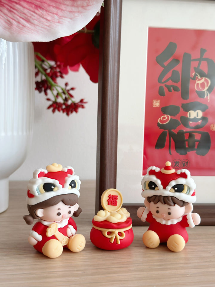 Festive Lion Dance Trio (set of 3)