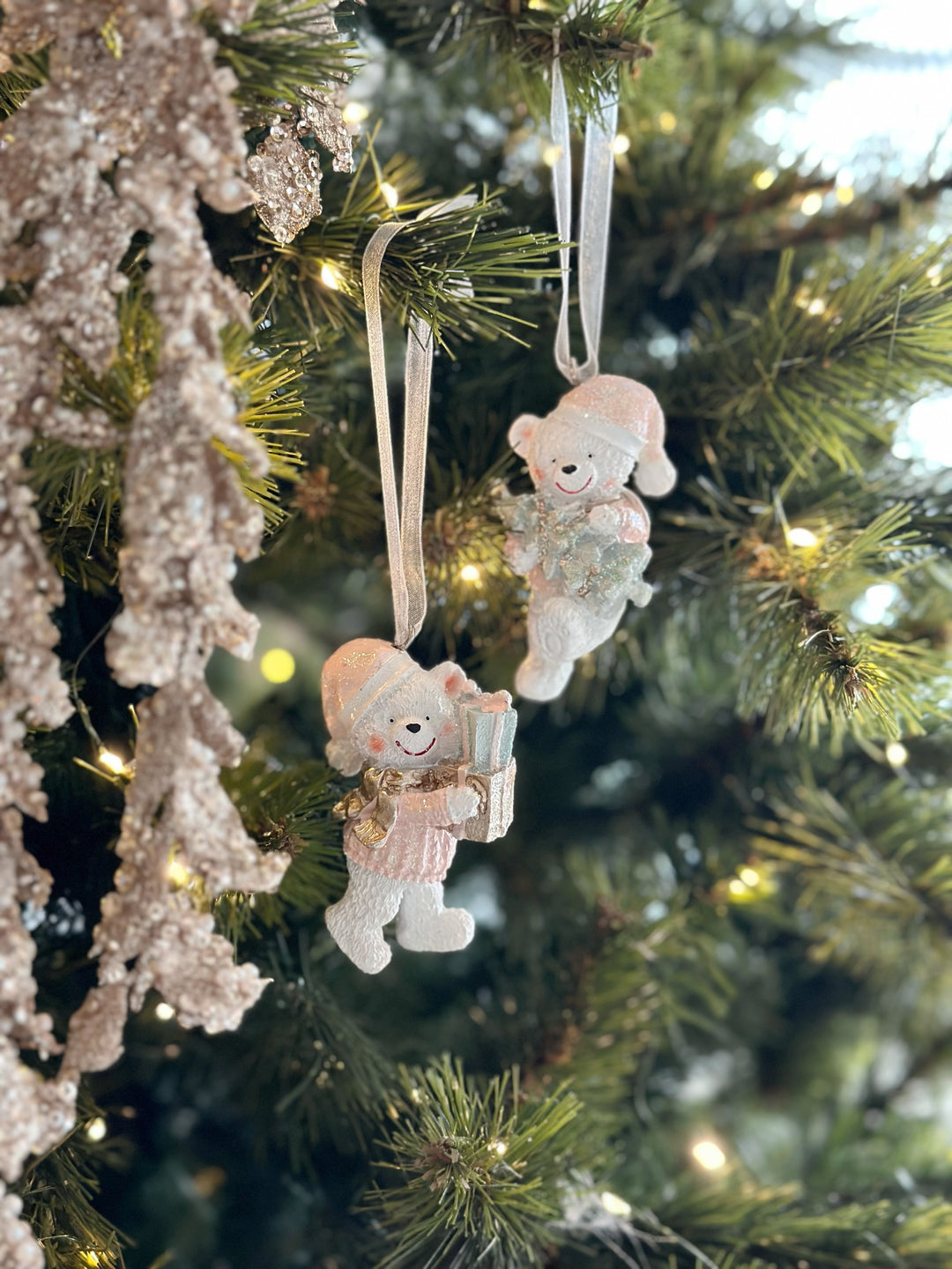 Twinkle & Cheer Bear Ornaments (set of 2)