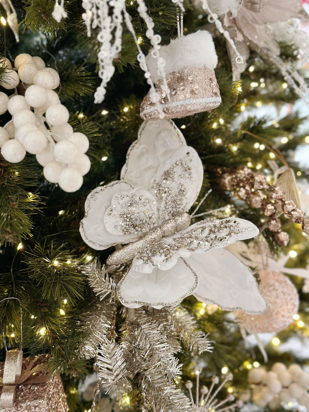 Enchanted Winter Butterfly Clip Ornament