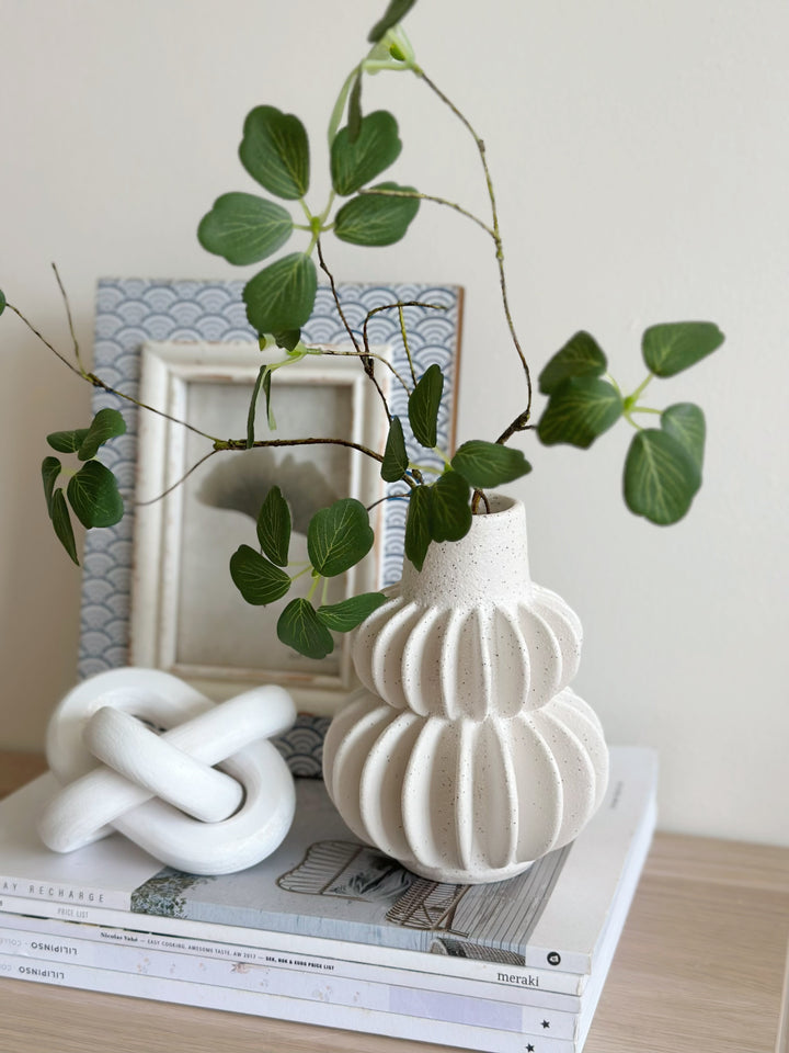 Petal Form Stoneware Vase