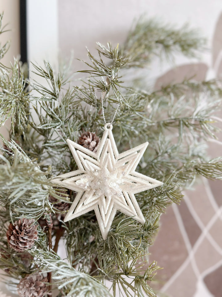 Cream Resin 3D OctaStar Ornament