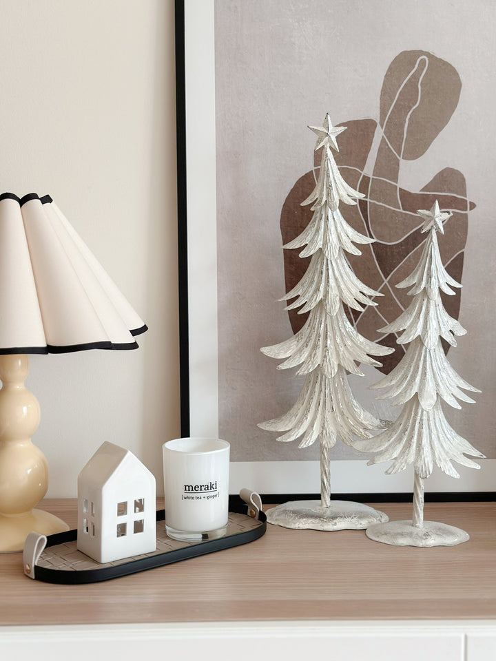 Shimmering Snowdrift: Metallic Pine Christmas Trees (3 options)