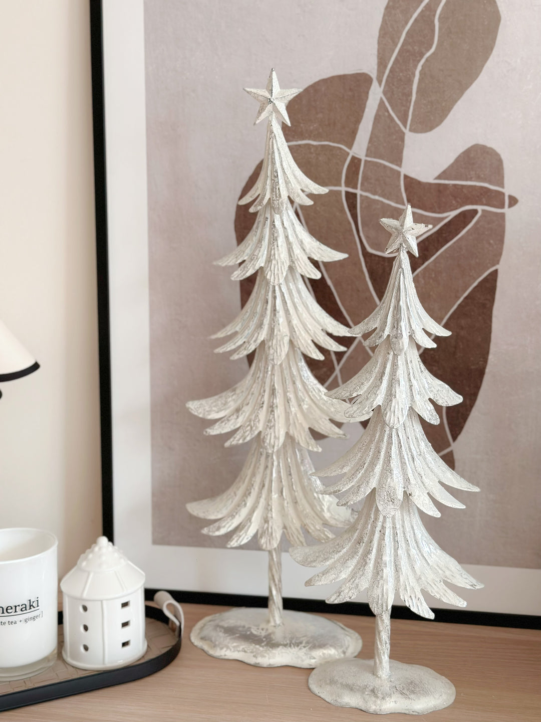 Shimmering Snowdrift: Metallic Pine Christmas Trees (3 options)