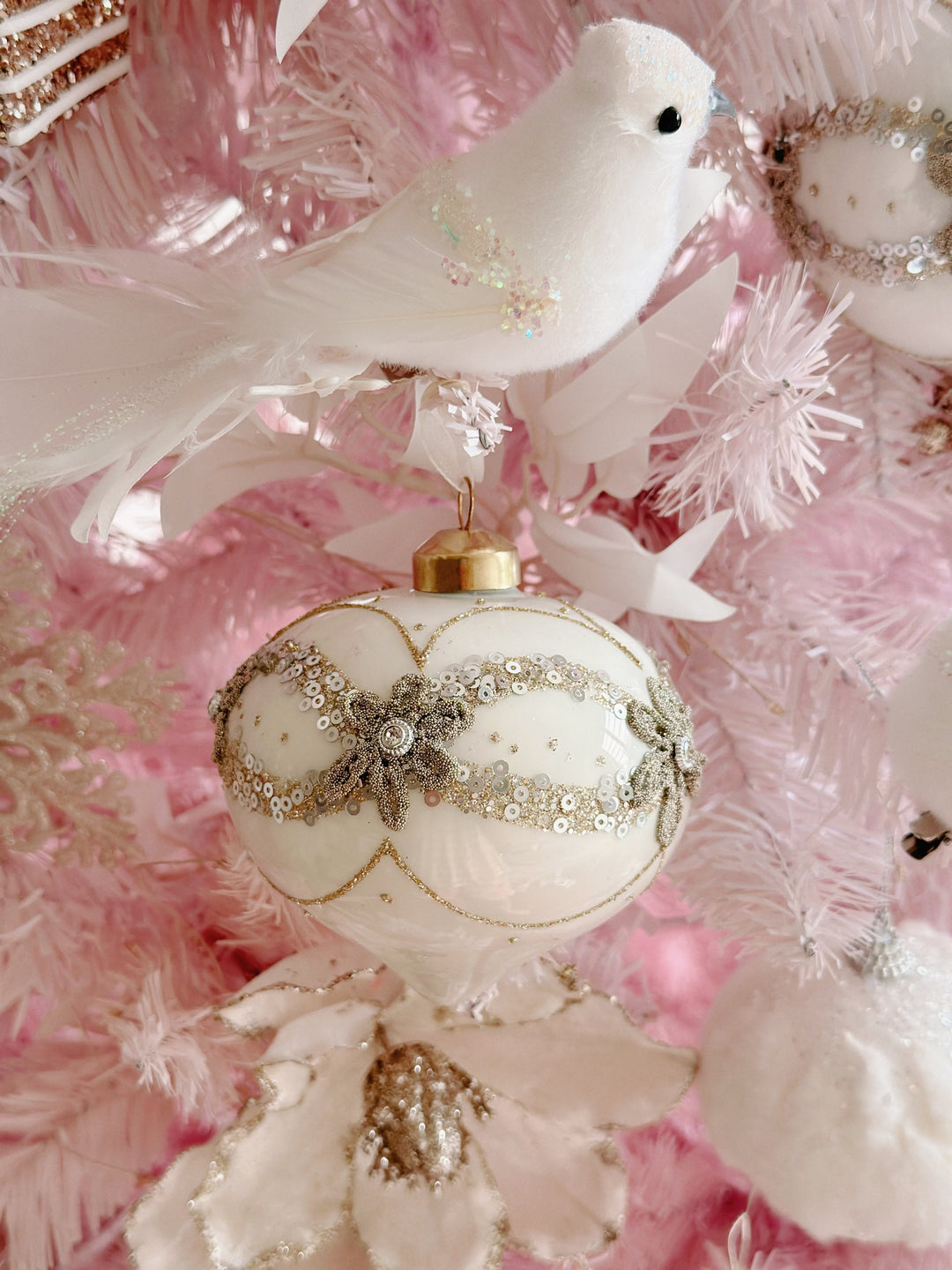 Champagne Elegance Glass Baubles (2 options)