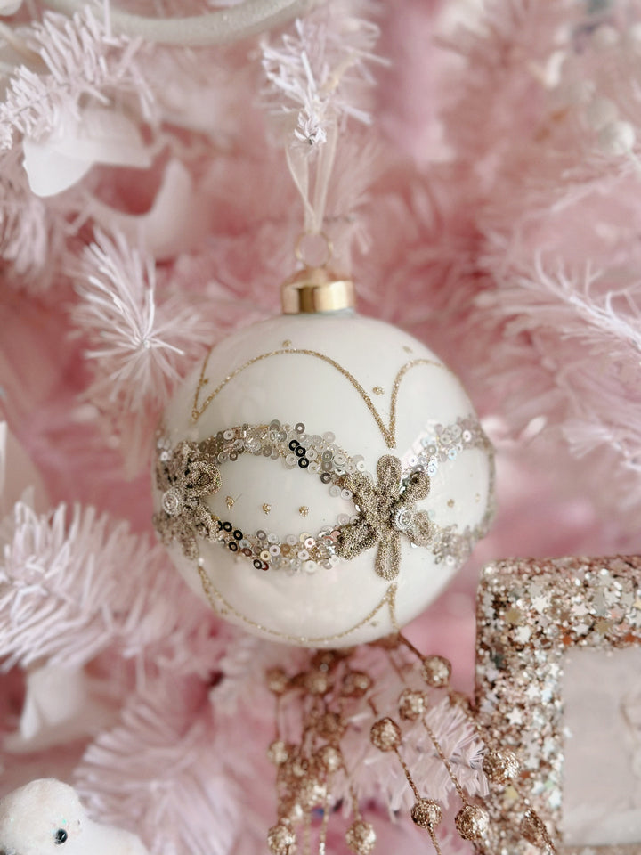 Champagne Elegance Glass Baubles (2 options)