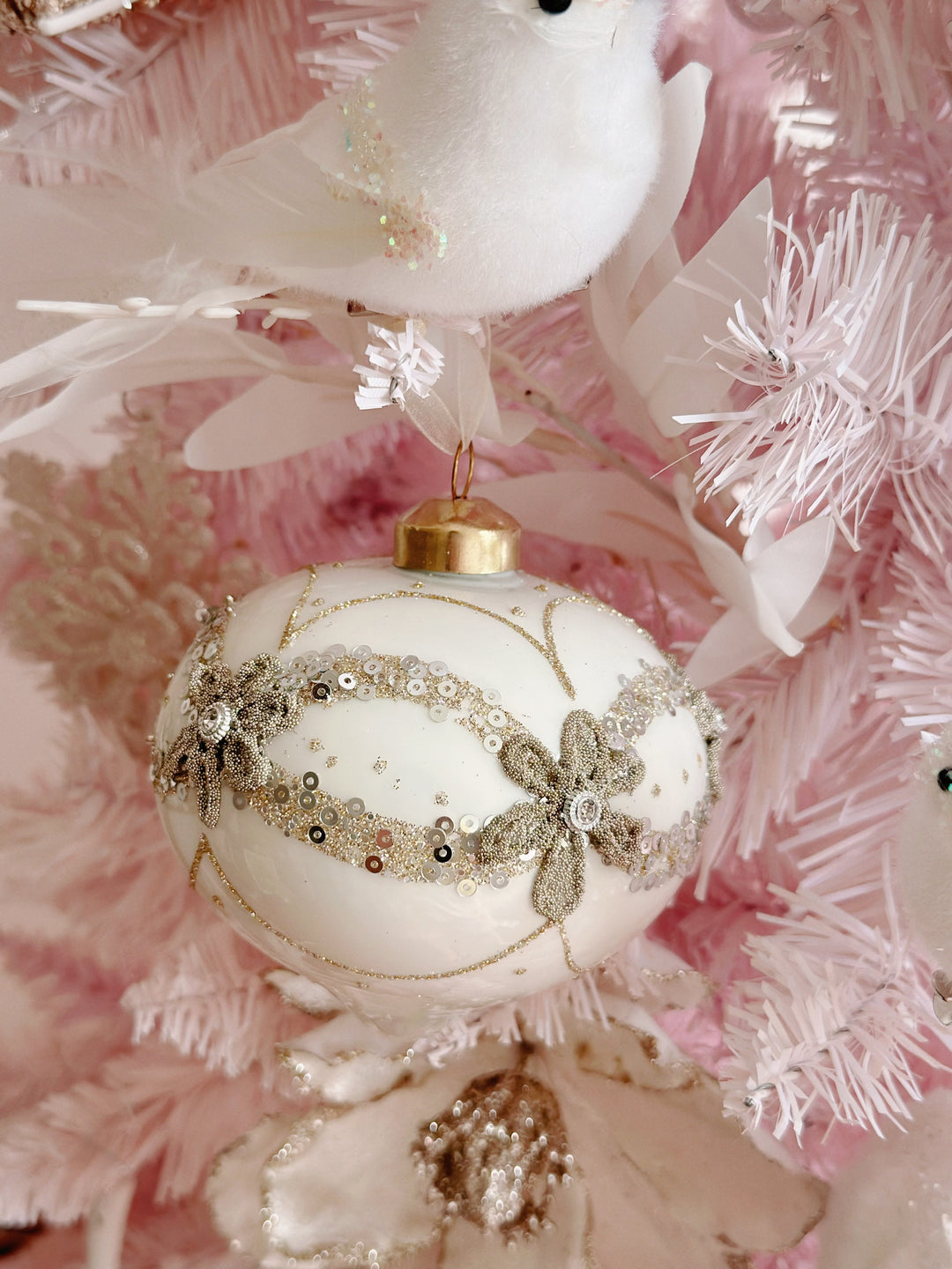 Champagne Elegance Glass Baubles (2 options)