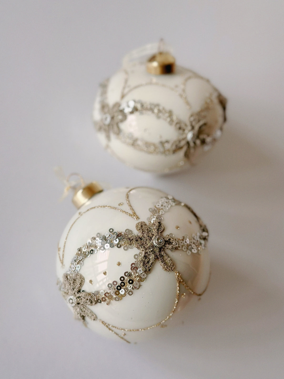 Champagne Elegance Glass Baubles (2 options)