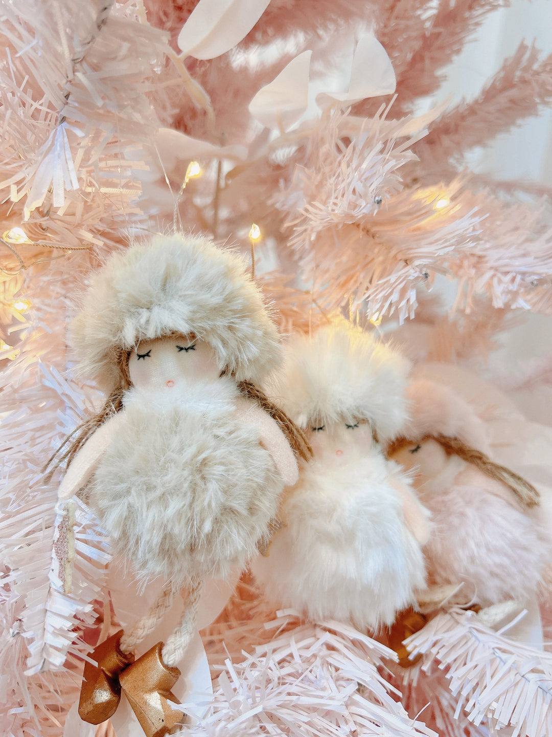 Braided Hair Fluffy Winter Outfit Doll Ornament (3 colours)