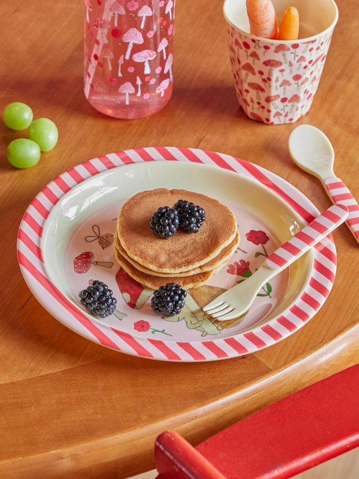 Happy Forest Kids Lunch Plate Pink