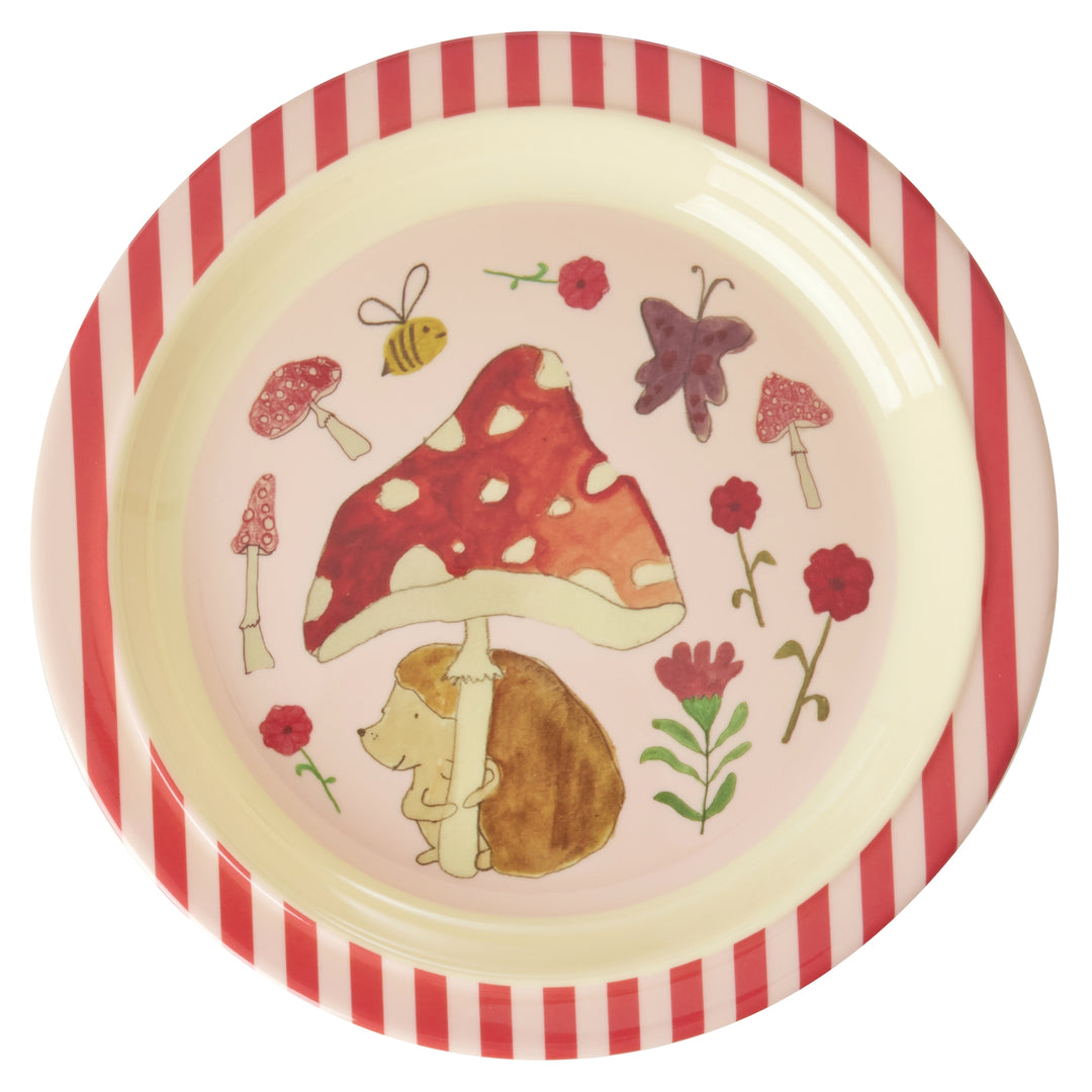 Happy Forest Kids Lunch Plate Pink