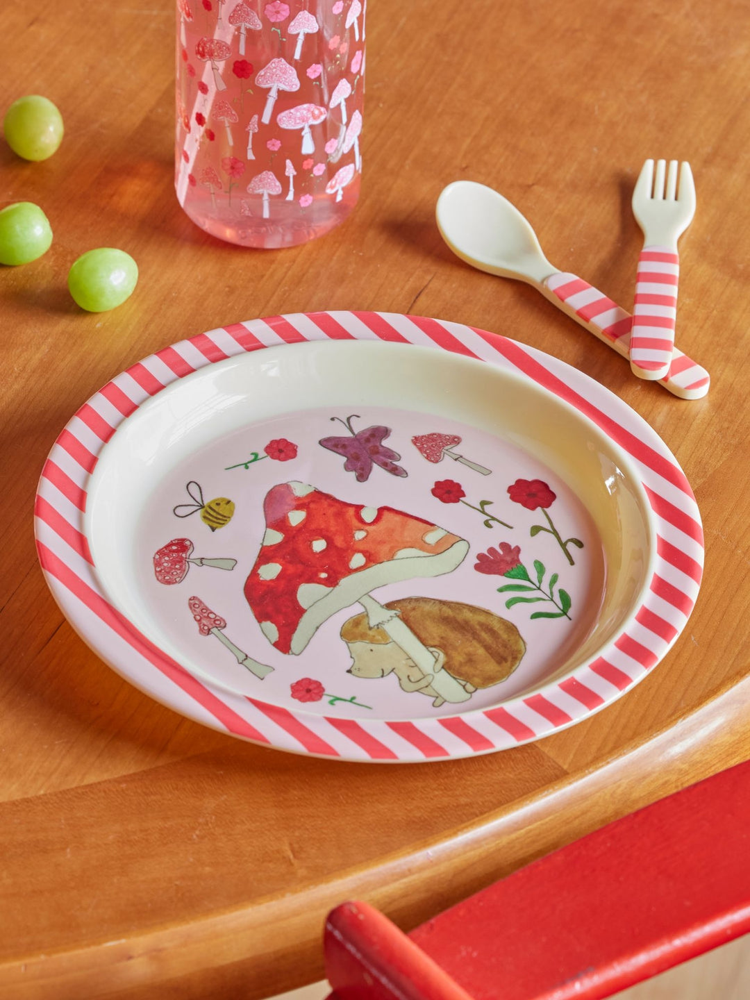 Happy Forest Kids Lunch Plate Pink