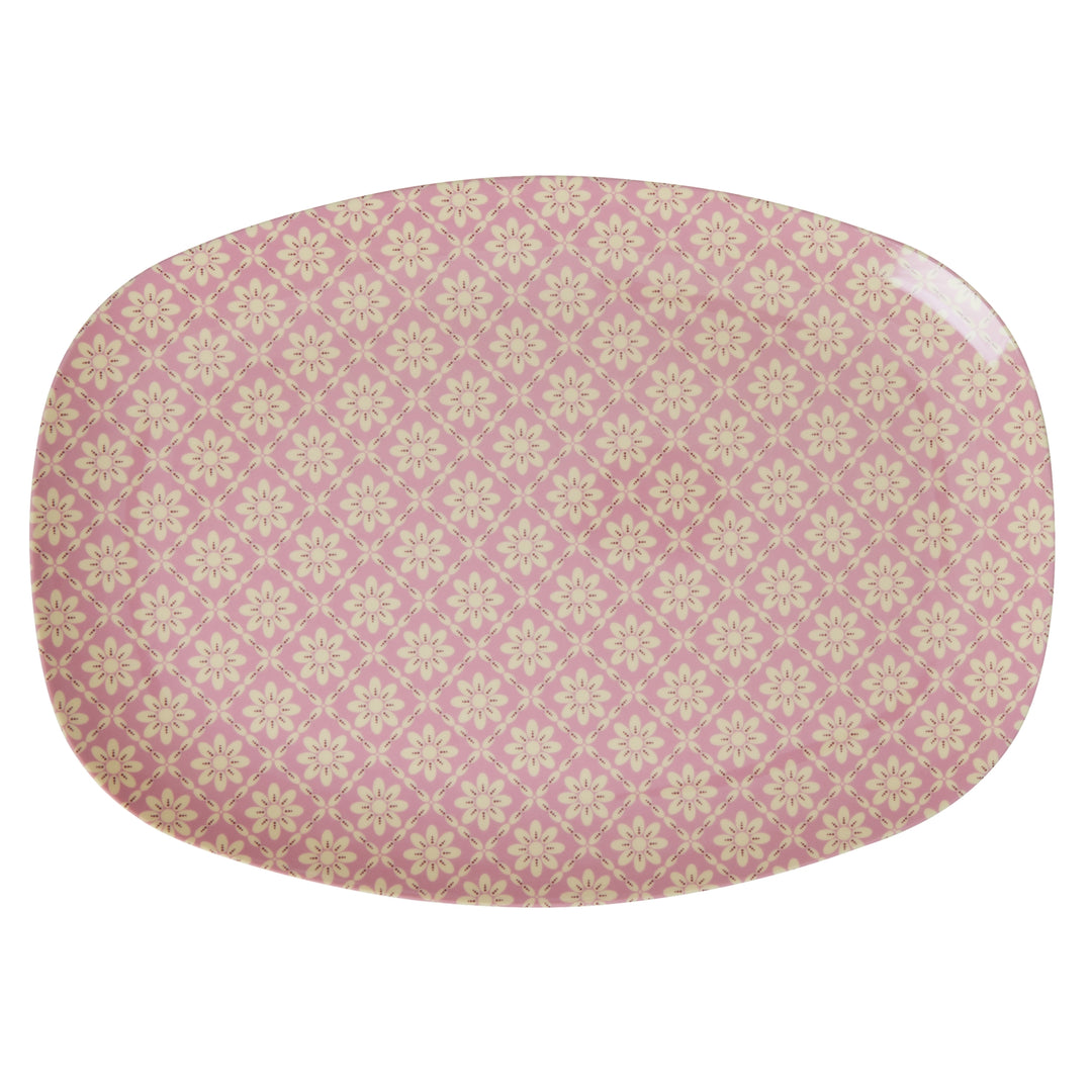 Graphic Flower Rectangular Melamine Plate