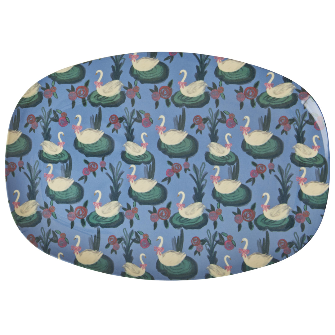 Swan Lake Rectangular Melamine Plate