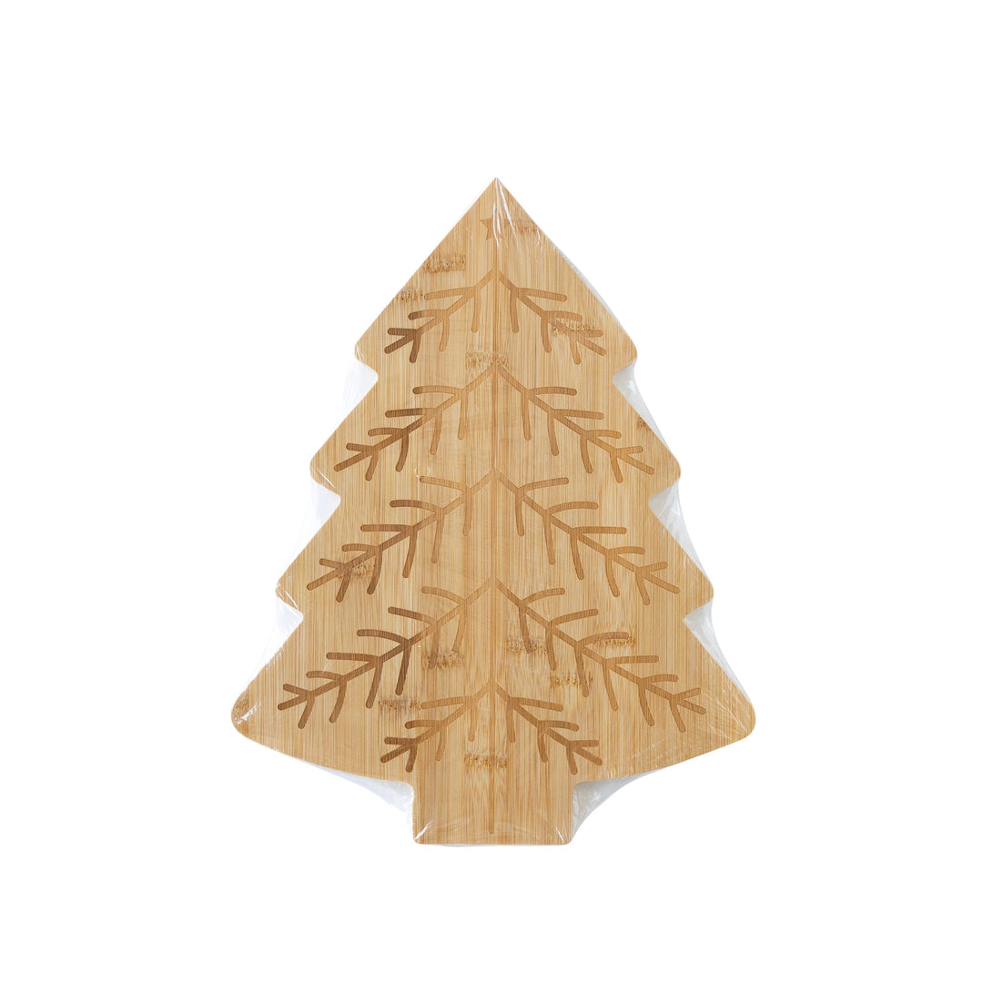 Christmas Memories Christmas Tree Shaped Bamboo Cutting Board