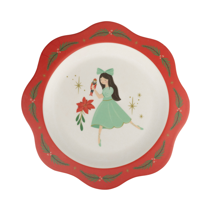 Nutcracker Bamboo Melamine Plate Set (set of 4)