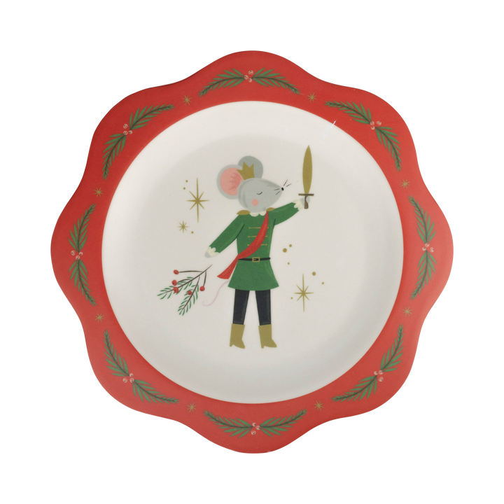 Nutcracker Bamboo Melamine Plate Set (set of 4)