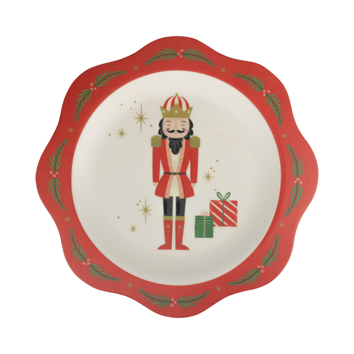 Nutcracker Bamboo Melamine Plate Set (set of 4)