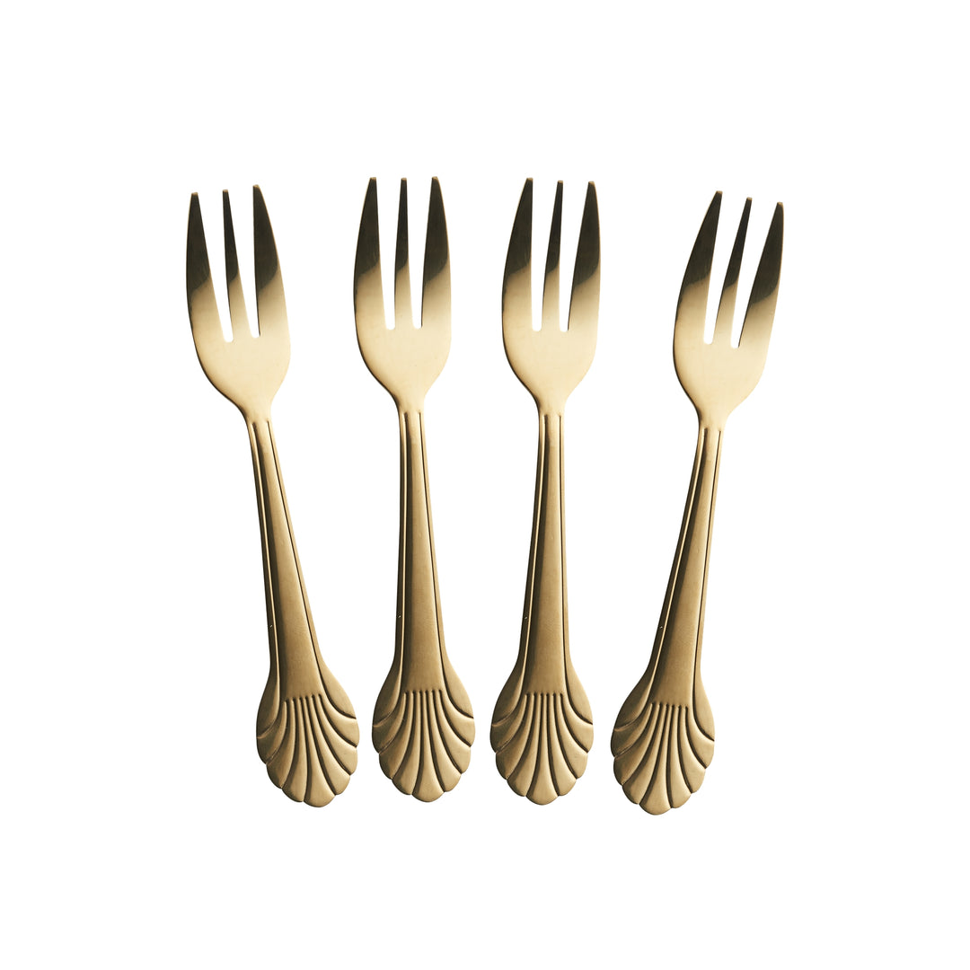 Golden Seashell Dessert Fork Set