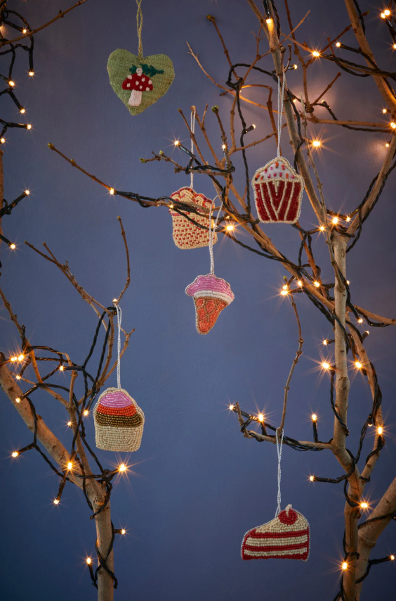 Cake Theme Beads Christmas Ornament (set of 5)