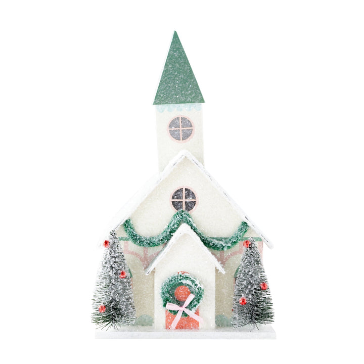 Village Christmas Paper Church Decoration