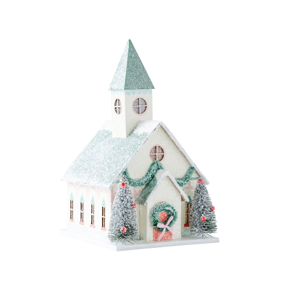 Village Christmas Paper Church Decoration