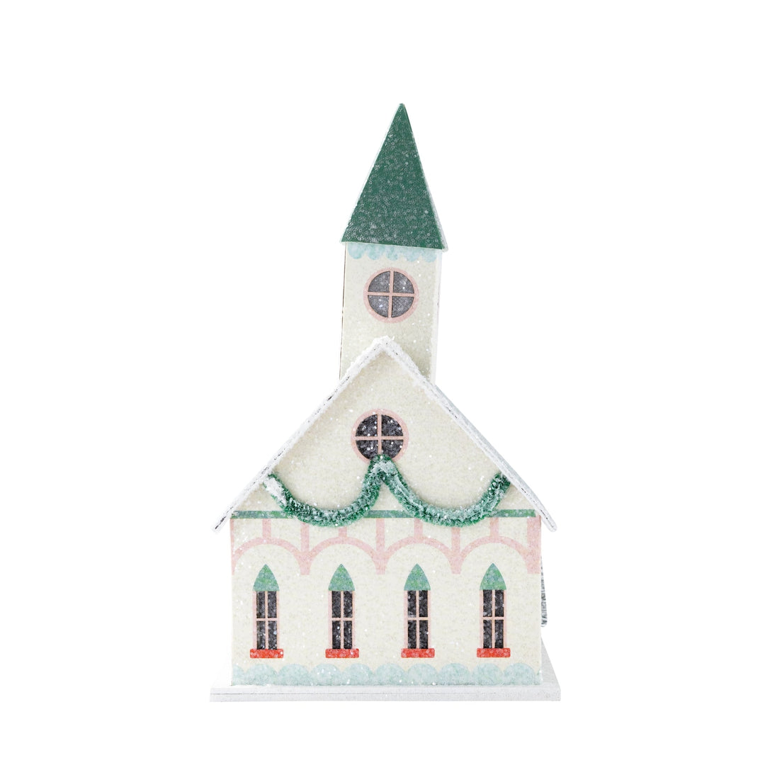 Village Christmas Paper Church Decoration