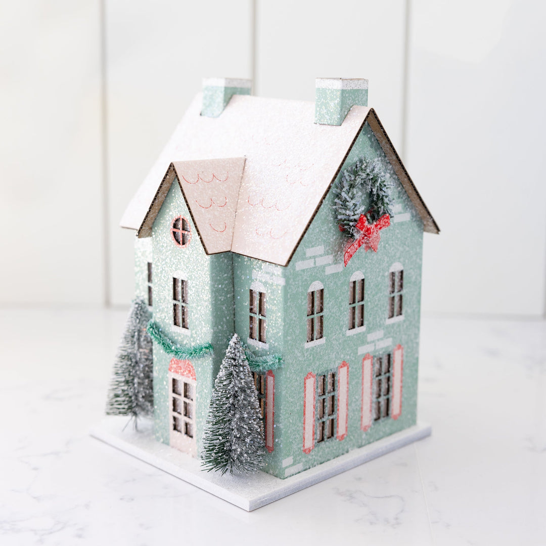 Village Christmas Paper House Decoration