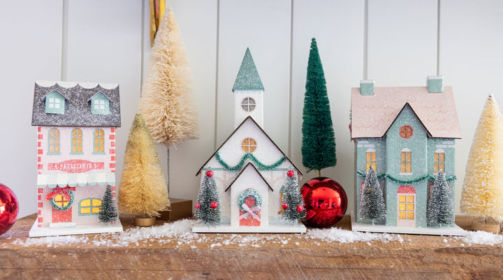 Village Christmas Paper House Decoration