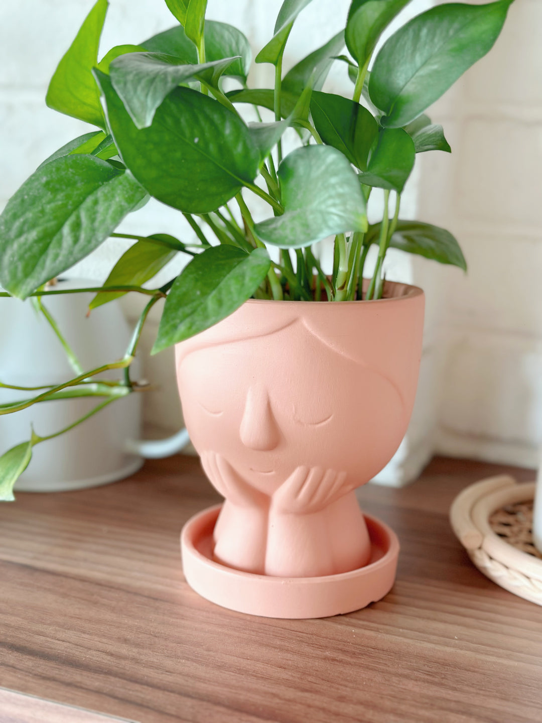 PRE-ORDER (11-14 Feb): Graceful Girl Small Flowerpot with Saucer - Burnt Orange