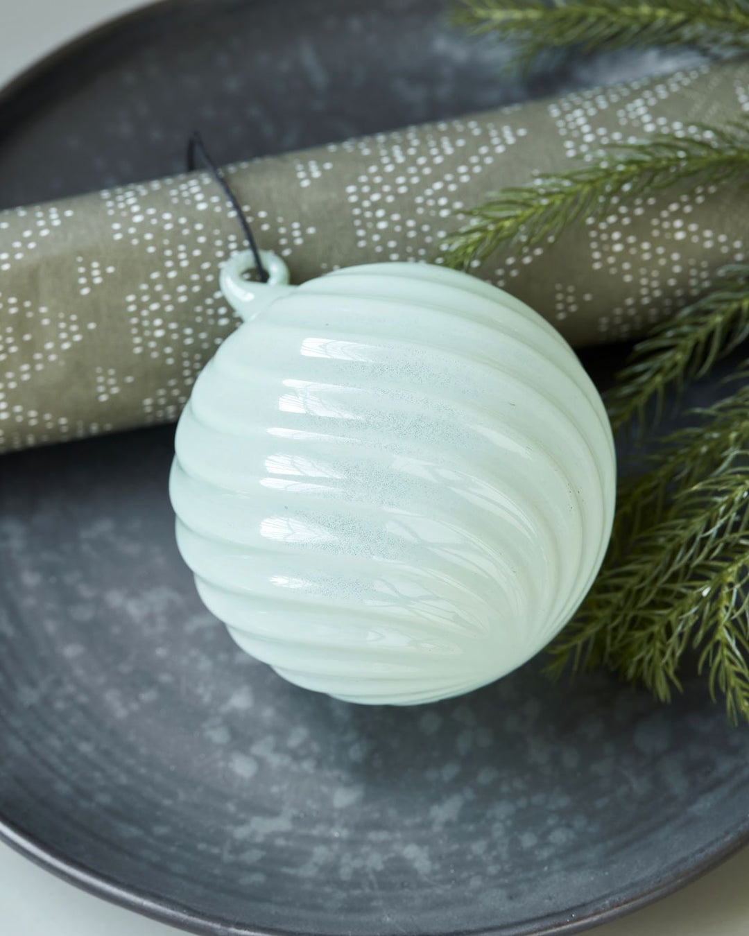 Pastel Mint Glass Ornament