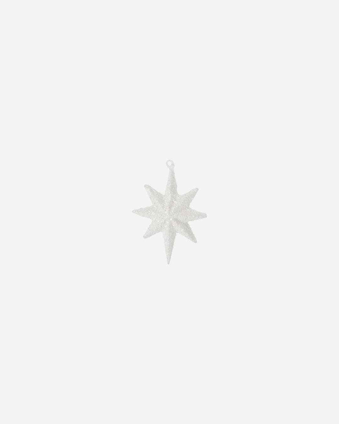 White Glitter Glass Ornament Star