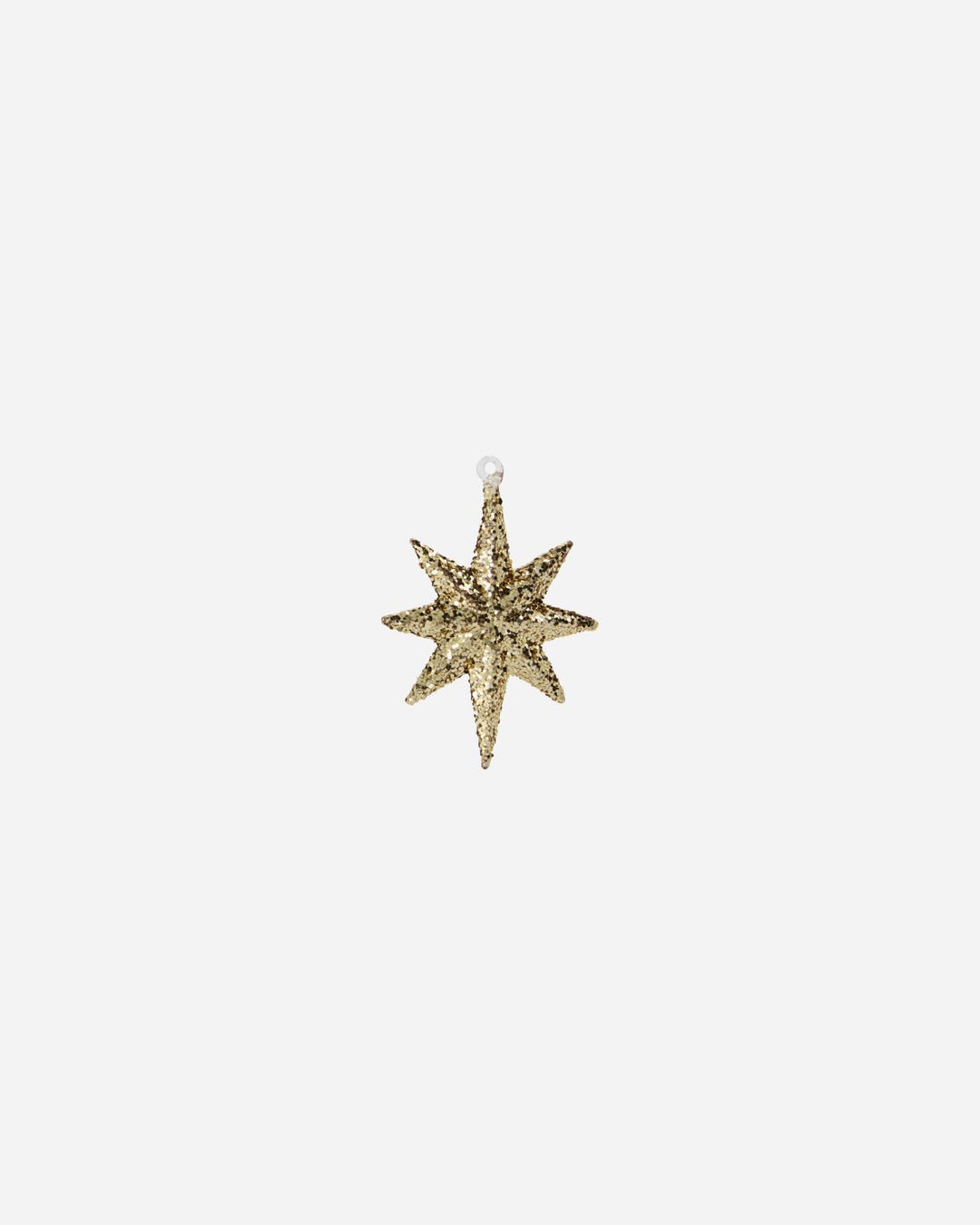 Champagne Gold Glitter Glass Ornament Star