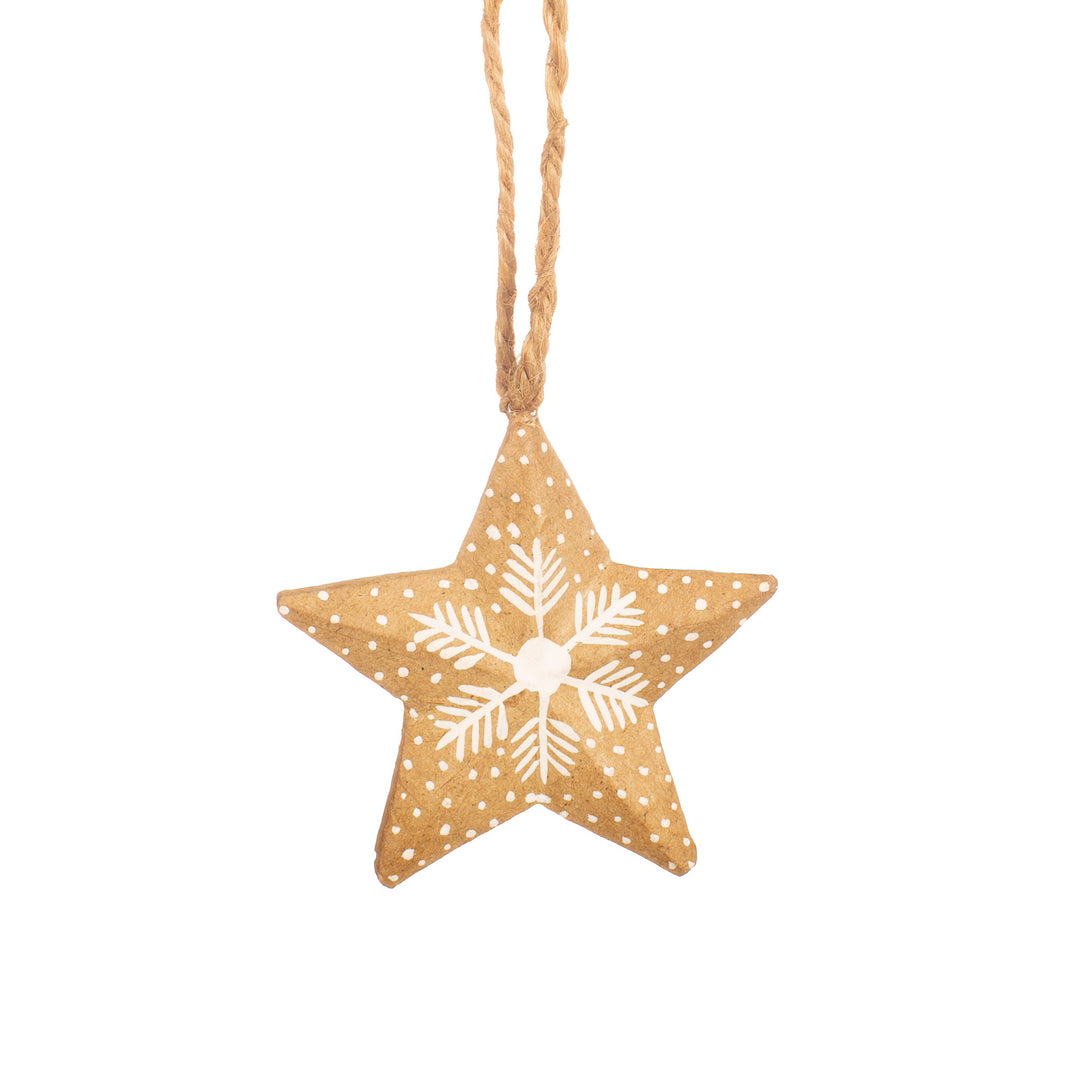 Kraft Paper Star Snowflake Bauble