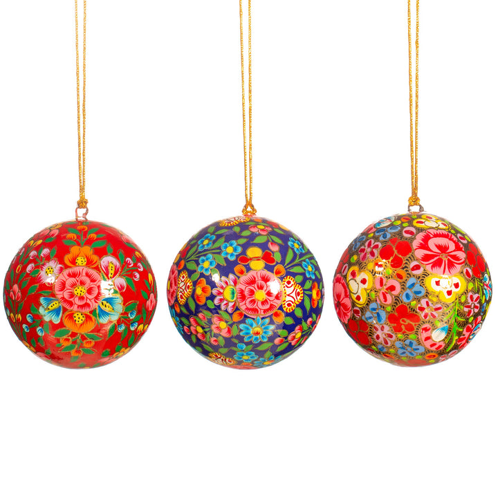 Kashmiri Paper Mache Floral Bauble