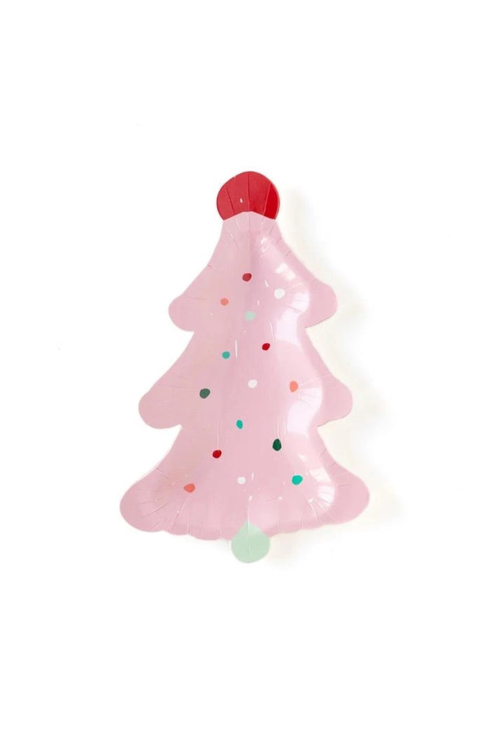 Frosted Pastel Pink Tree Party Plates